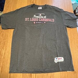 St. Louis Cardinals Majestic T-Shirt Men's XL Gray Crew Short Sleeve Baseball
